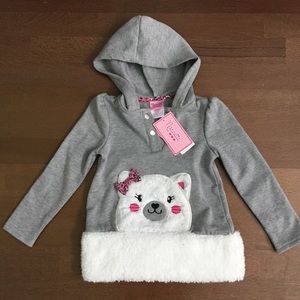 Fuzzy cat hoodie sweatshirt size 4